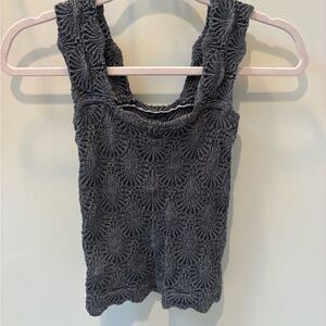 Free People Black Love Letter Tank